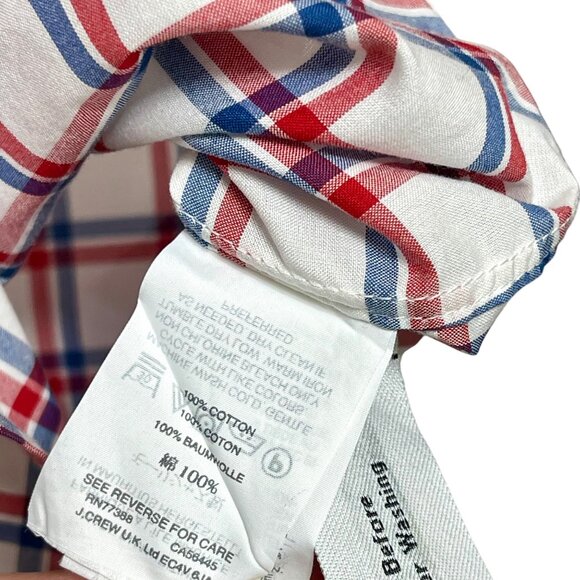 J.Crew Mens Cotton Red & Blue Plaid Button-Down Long Sleeve Shirt M - Picture 6 of 6